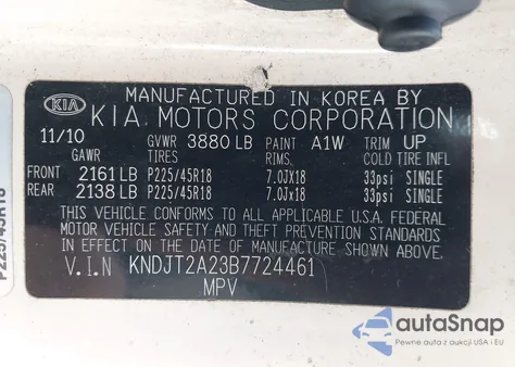 2011 Kia Soul ! z USA, uszkodzony, nr VIN KNDJT2A23B7724461